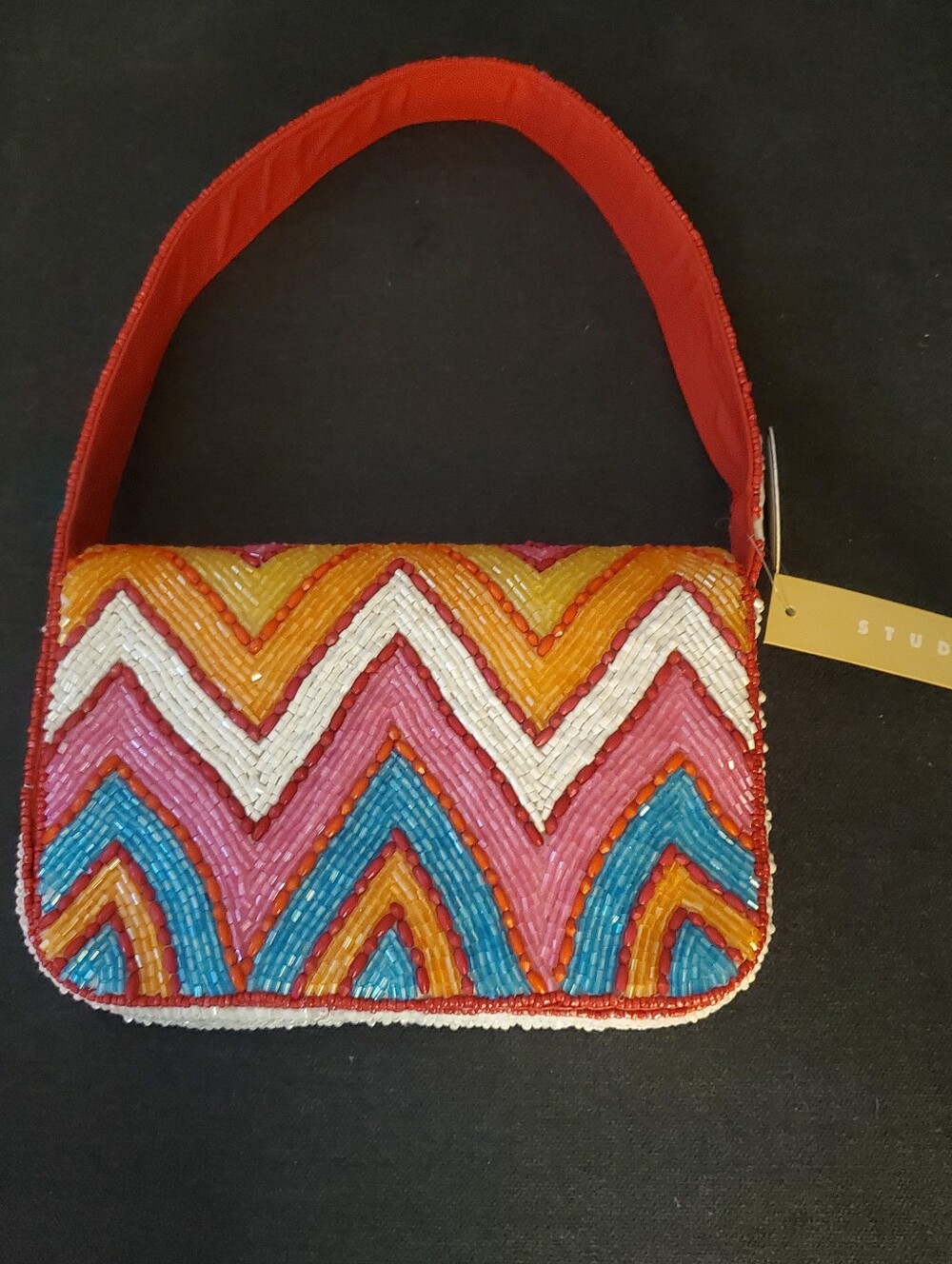 Studio 12 Beaded Chevron Multicolor Shoulder Bag